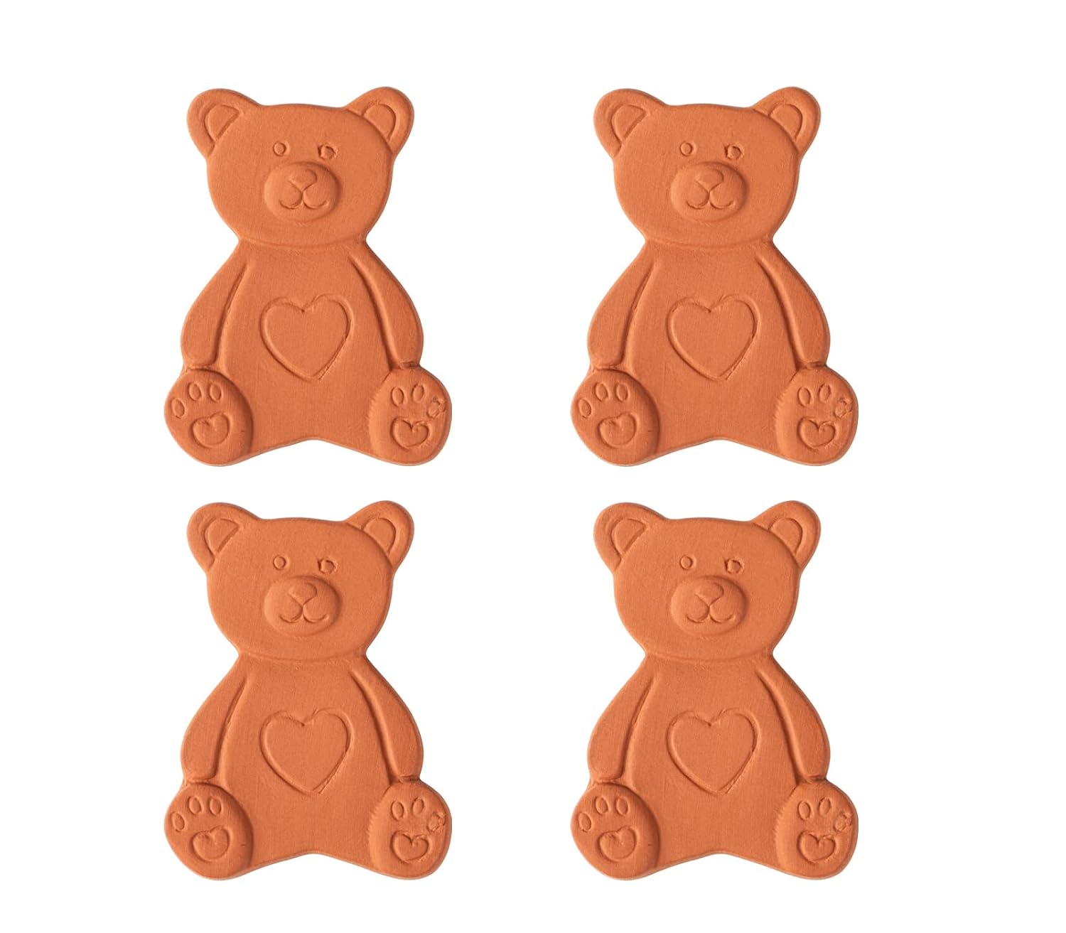 4 Pack Terracotta Bear Brown Sugar Keeper Softener Disc Food Desiccant Set