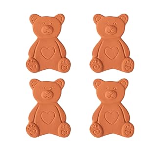 dgudgu 4 PCS Terracotta Brown Sugar Saver Discs Terra Cotta Bear Shaped Brown Sugar Keeper Softener Disc