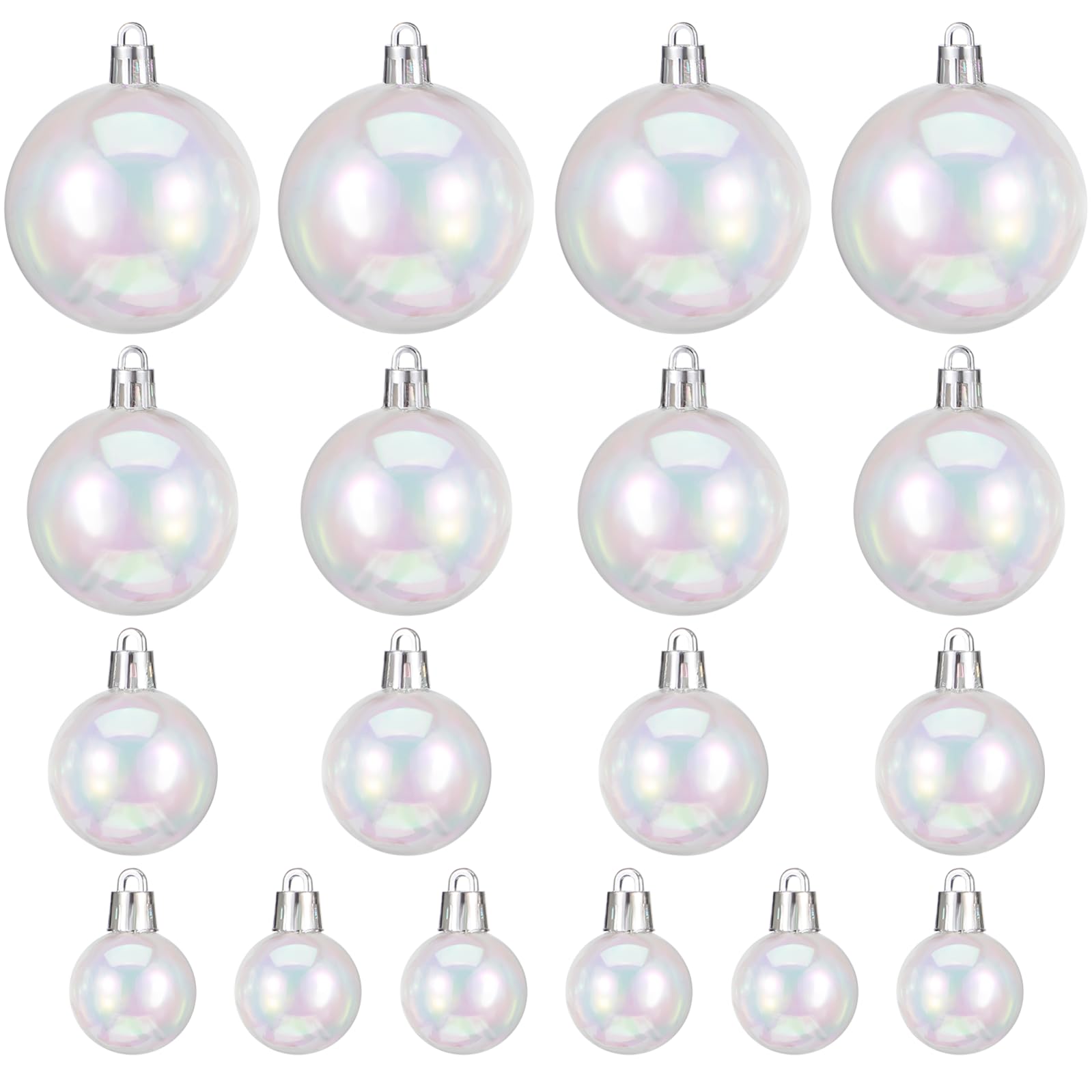 Bolas De Adorno Navideñas Transparentes Iridiscentes 18 Piezas (3-6 Cm) Plástico Reutilizable para Árbol Decorativo Fiestas y Celebraciones