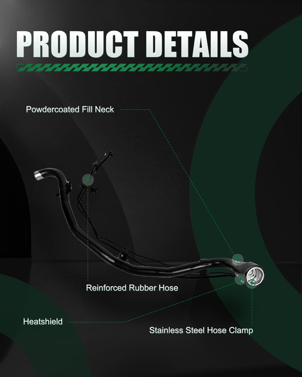SCITOO 577-252 FN563 Fuel Filler Neck Pipe Tube Fit For Pontiac Vibe 1.8L l4 2003-2005,For Toyota Corolla 1.8L l4 2003-2004,For Toyota Matrix 1.8L l4 2003-2004
