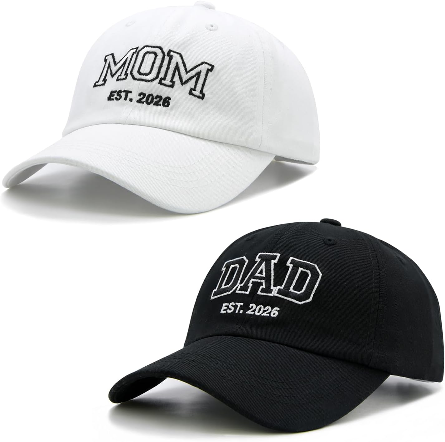 Waldeal Mom and Dad Est 2026 Hats, New Parents Gifts, Matching Adjustable Embroidered Baseball Caps for Couples - Image 5