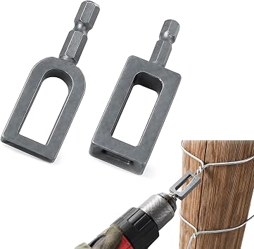 Electric Drill Wire Twisting Tool 2pcs Set, Wire Twister for Drill with Hex Shank, Professional Wire Twisting Tool for Fencing, Rebar Tying, and Construction 9# 11#