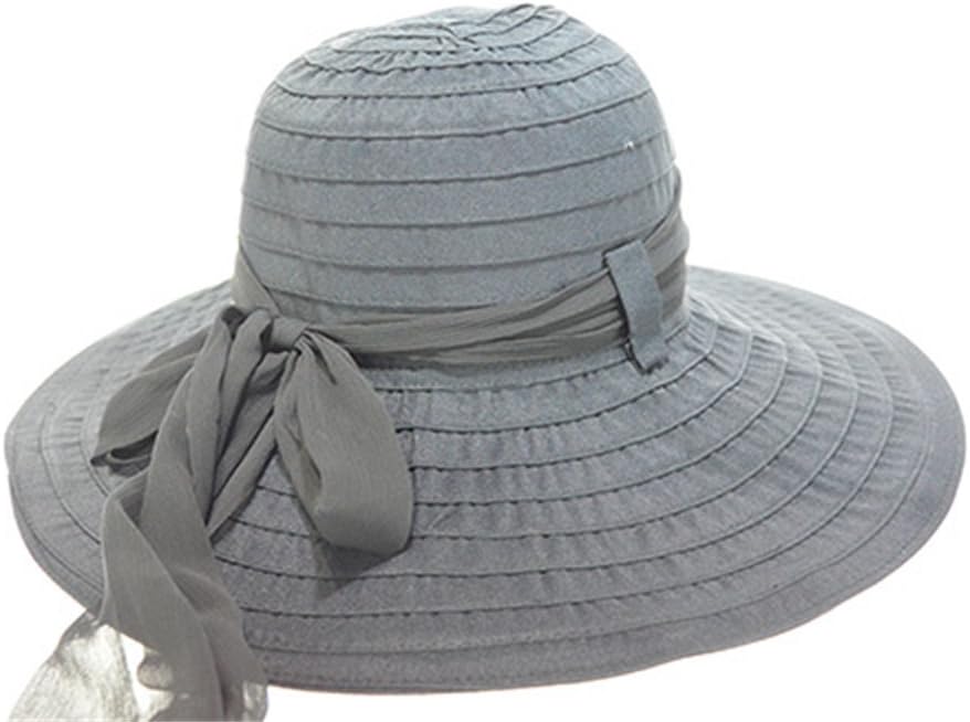 Women's Cotton Big Brim Ultraviolet Protection Satin Party Church Hat