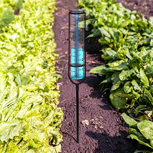 Regenmesser für den Außenbereich, Regenmessgerät, Glas, Kapazität 15 cm, abnehmbarer Regenmesser aus Glas, große Kapazität, leicht zu lesen, Regenmesser, für Hof, Rasen, Garten, Zaun – Bild 3