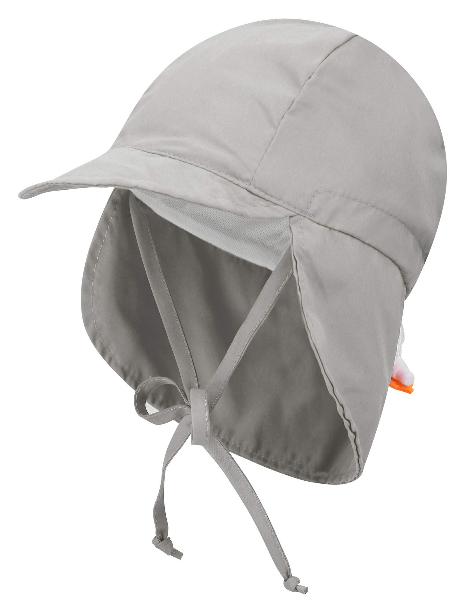 SimpliKids Baby Boy Hat UPF 50+ UV Ray Sun Protection Baby Hats w/Neck Flap Toddler Beach Essentials Baby Beach Hat,Grey,0-12 Months