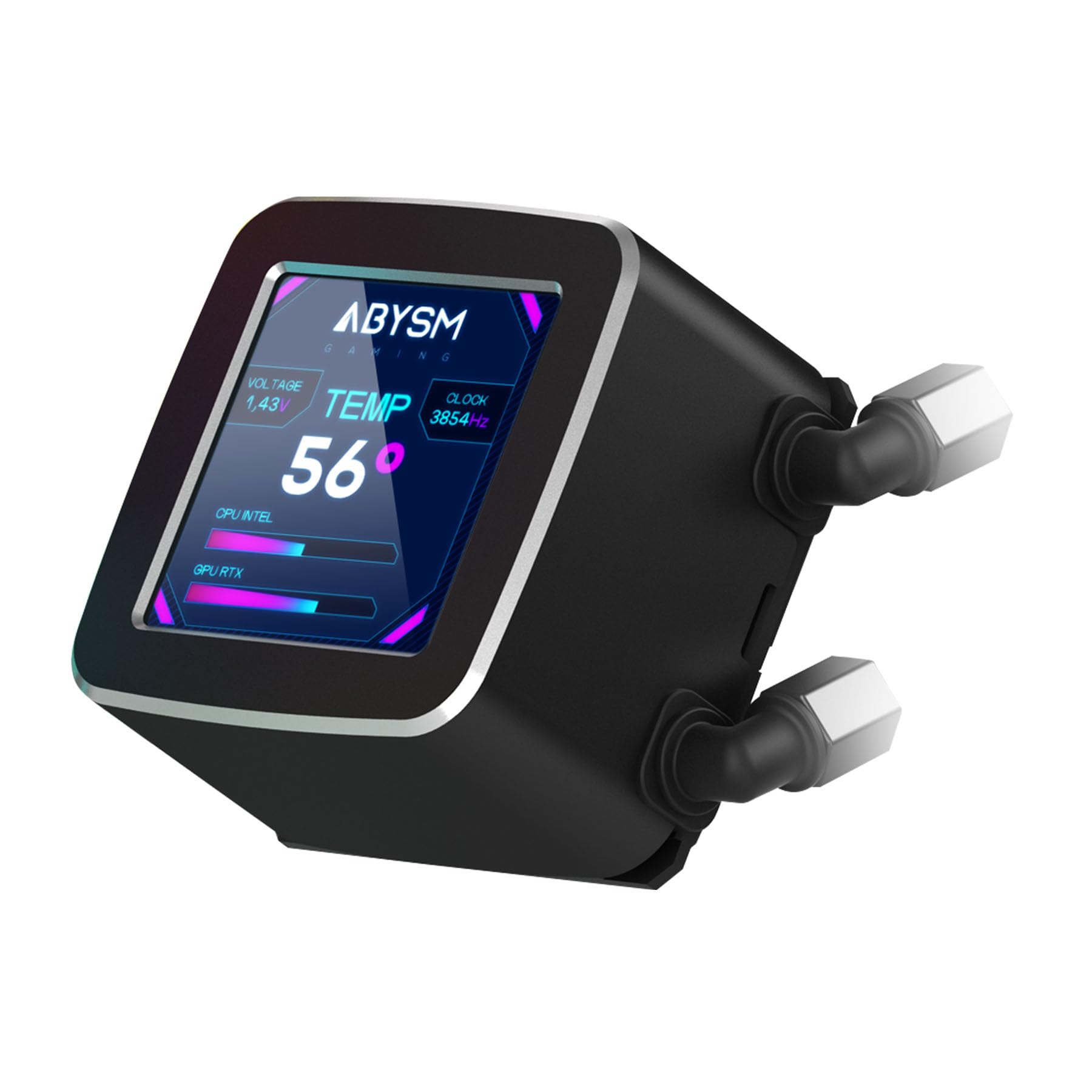 ABYSM Gaming Refrigeración Líquida OCEANIC 360 Black ARGB | Pantalla LCD 2,8'' Personalizable, Monitoreo Temperatura CPU, Monitoreo Velocidad Ventiladores, Monitoreo Parámetros Sistema