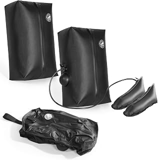 LIL SUB Travel Vacuum Compression Shoe Bags with Inflatable Shoe Trees, Space Saving Shoe Storage Bags, Built-In Hand Pump & Air Pump Compatible Shoe Organizer, Mixed Set: 1 Compression + 1 Regular