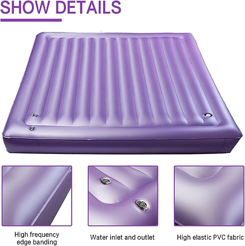 Miniatura 4 de NA - Colchón cuadrado de agua  Agua y aire de doble propósito, cama de agua de alta capacidad, tamaño matrimonial (individual extra largo, 39 x 80 x