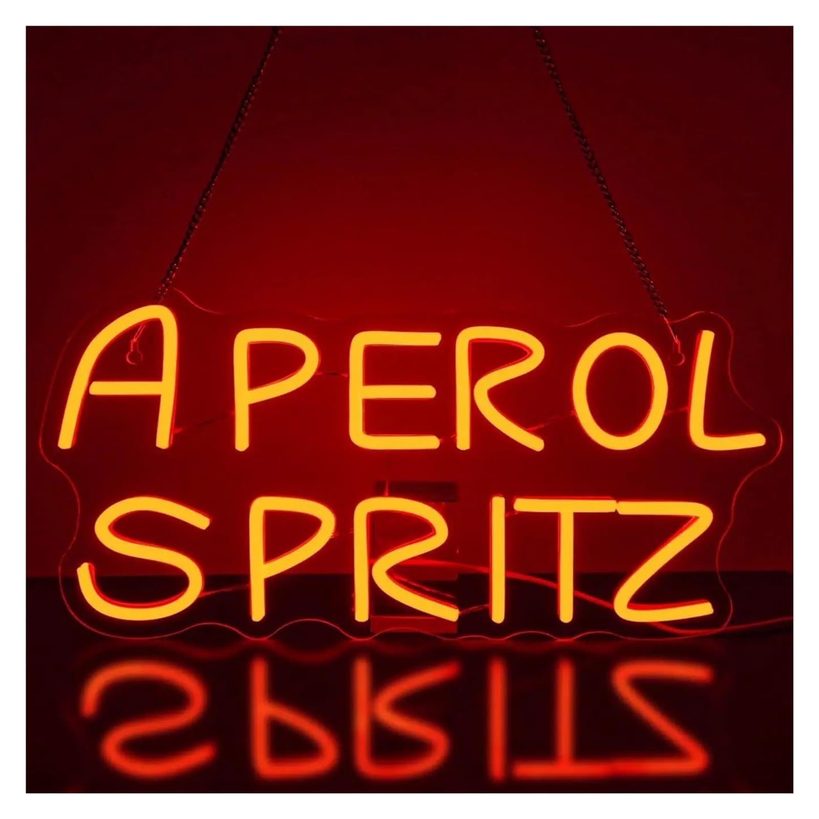 Señal de luz de neón Letrero de neón APEROL SPRITZ para publicidad cócteles, luz LED roja 42 cm x 20