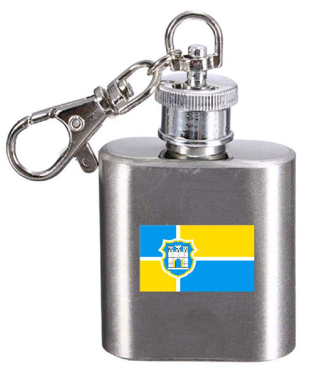 Flasque porte-clés gravé Ukraine petit flacon de poche souvenir