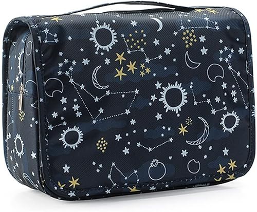 Miniatura 40 de Trawila Neceser colgante de viaje, bolsa de cosméticos, organizador de maquillaje para hombres y mujeres con gancho resistente, Flamenco azul