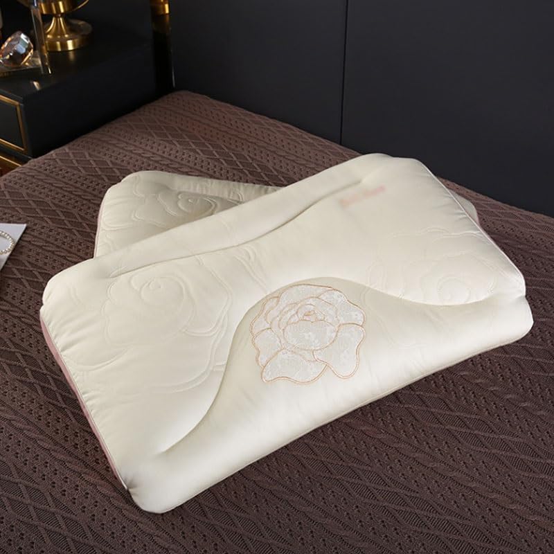Soft Pillow Made of Knitted Cotton for Cervical Vertebrae Protection All Year Round