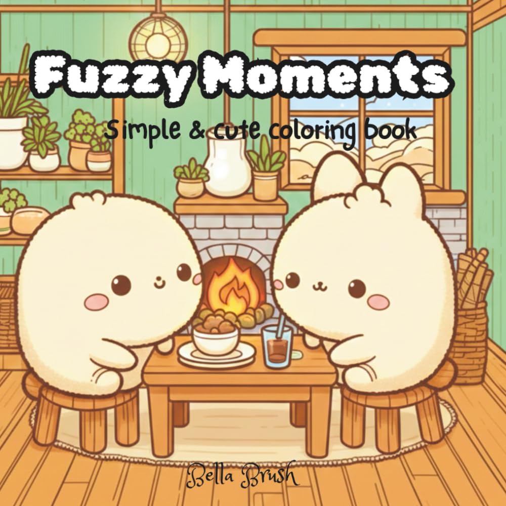 Fuzzy Moments: Simple & Cute coloring book
