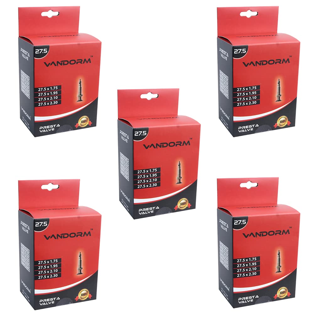 Vandorm 5 PACK 27.5 x 1.50-2.30" MTB Bicycle Mountain Bike Presta Inner Tube Pack Wholesale Workshop Case Box