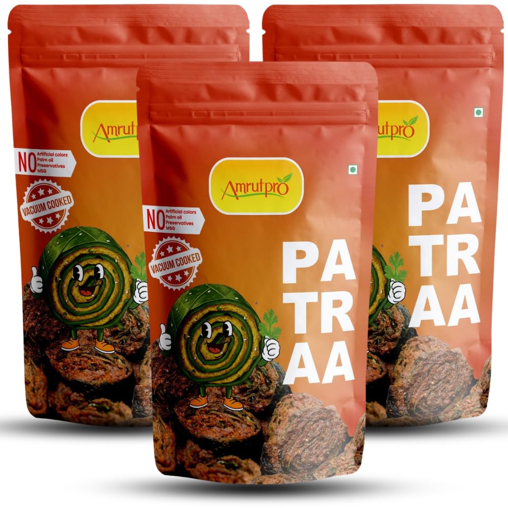 AmrutPro Patra | 3 Pack Combo | Vacuum Cooked Traditional Snack | Crispy Texture | No Palm Oil | No Artificial Colours | No Preservatives-image-34