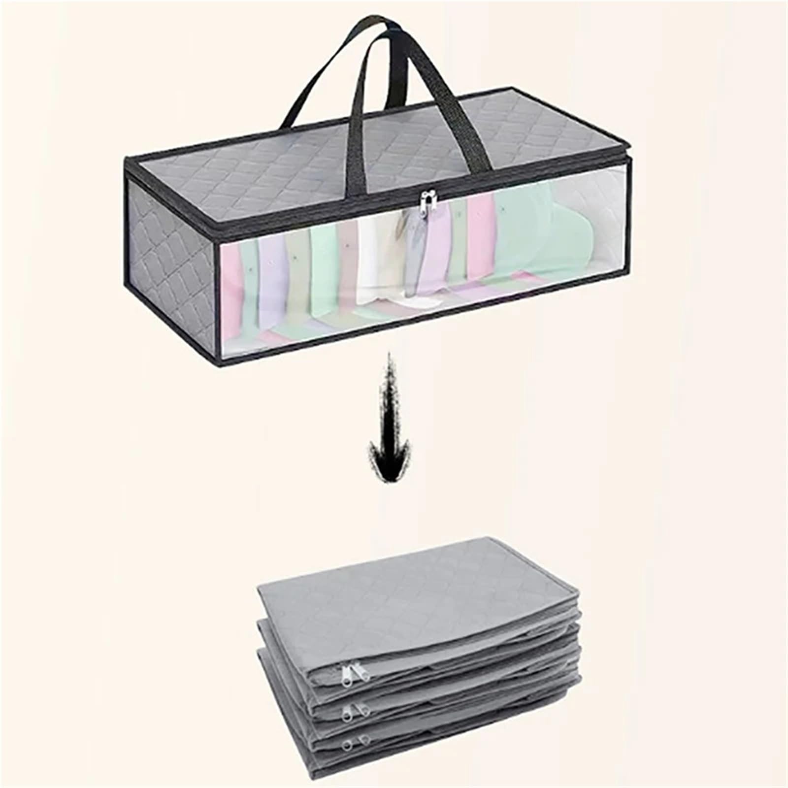 Baseball-Mützen-Organizer, Hutaufbewahrung for Baseballkappen, robustes Kappen-Organizer-Hut-Etui mit Tragegriffen und doppeltem Reißverschluss für Schrank oder Reise(Gray)