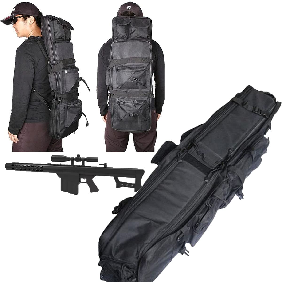 Amazon.co.jp: タクティカルライフルケース、ソフトバッグガンケースM4