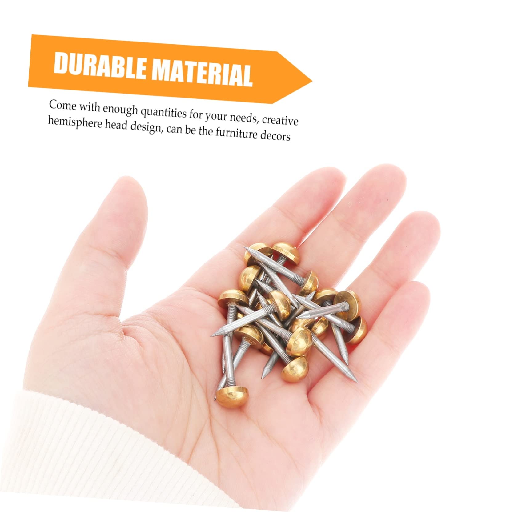 HOLIDYOYO 20 Pcs Solid Metal Upholstery Nails Decorative Furniture Tacks Weatherstrip Nail Upholstery Pin