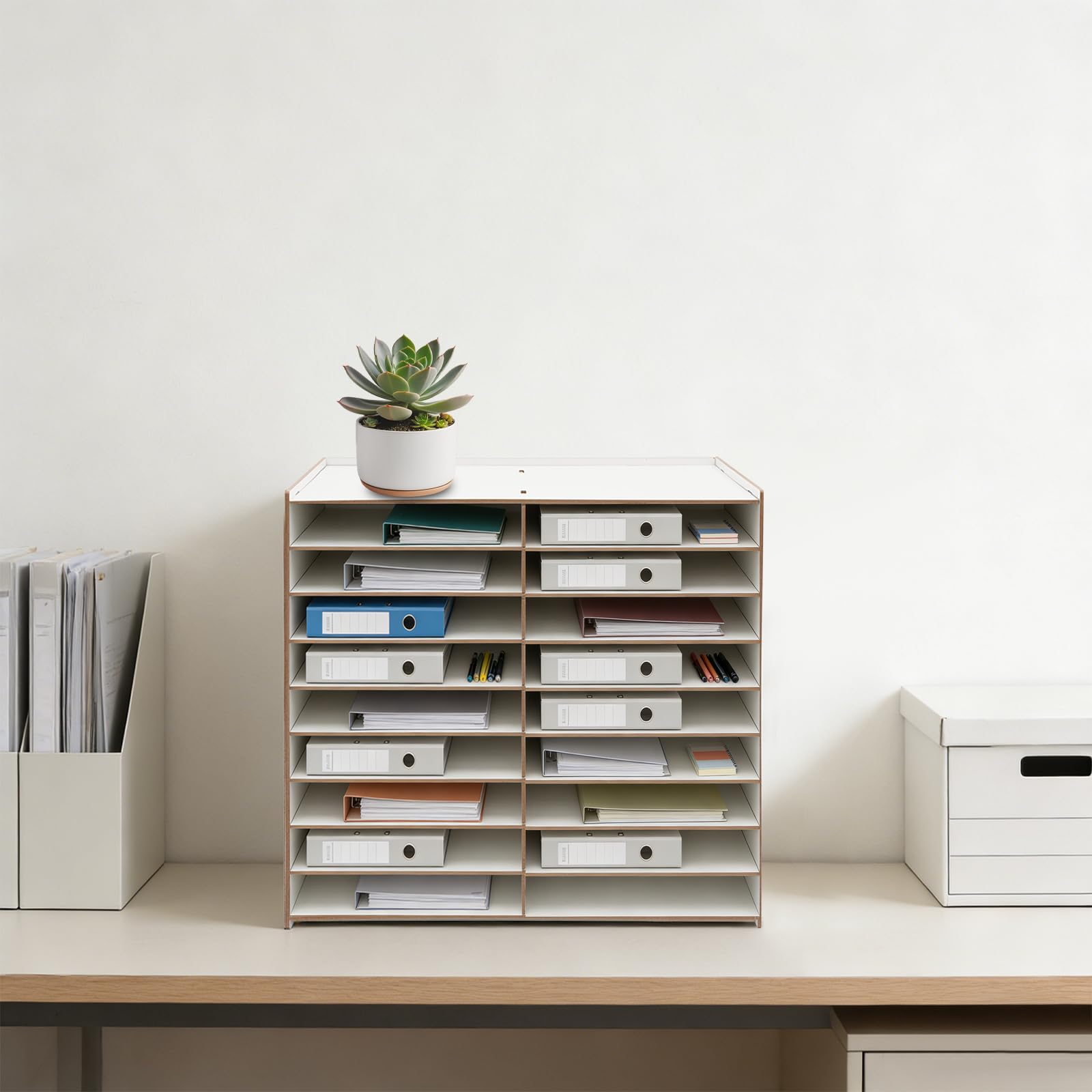 Weiß Dokumentenablage | Ablage Schreibtisch | Büroorganisation | Organizer Büro | Aktenablage | Büro Organisation | Ablage Büro, für Schreibtisch oder im Schrank