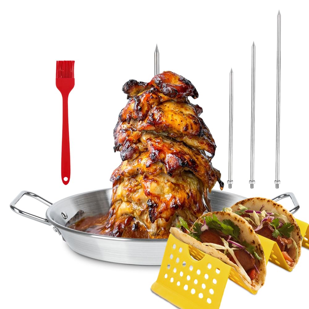 Shawarma Pan, Vertical Skewer Pan, Gyro Pan Spit Stand for oven