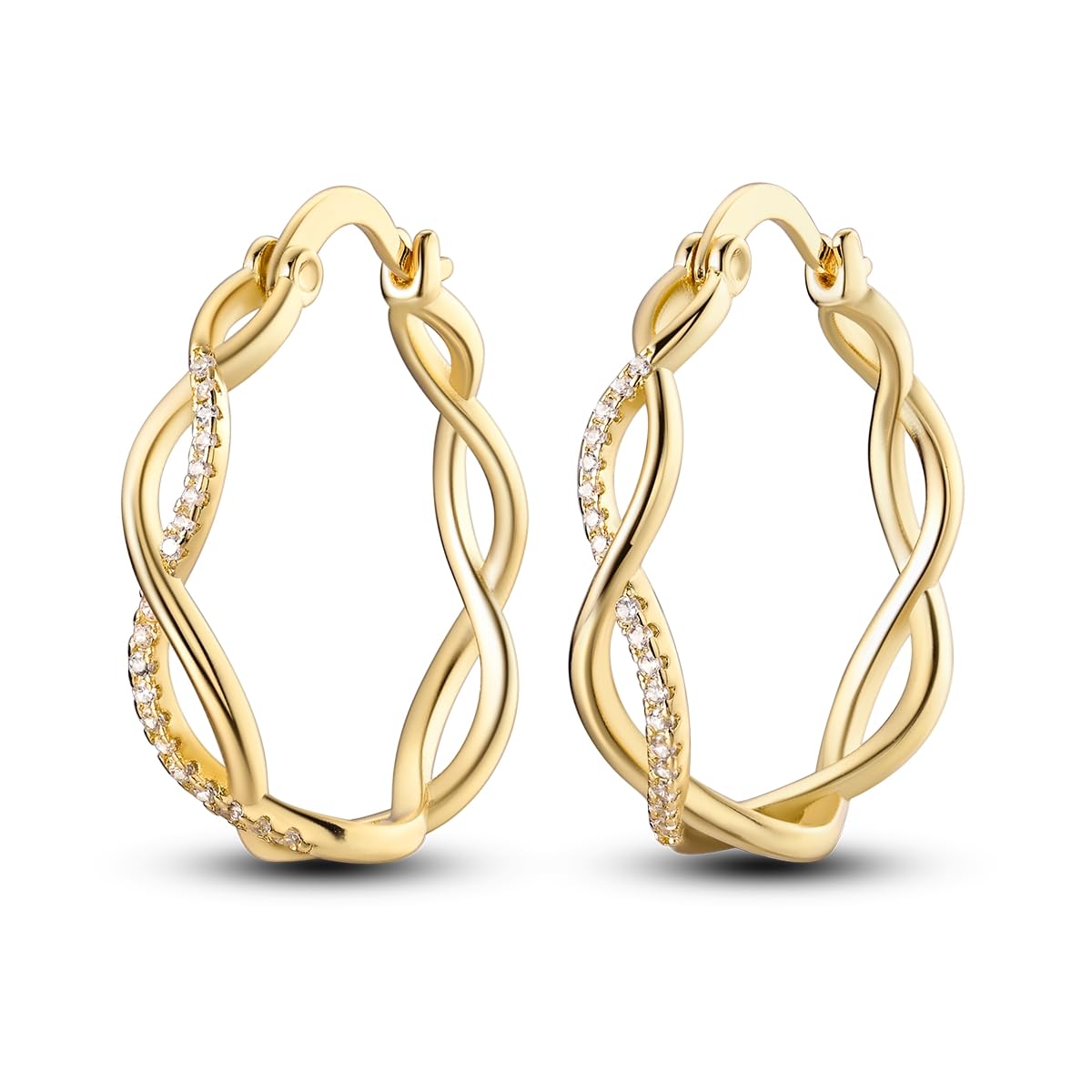 Pendientes de aro de plata de ley 925 para mujer, hipoalergénicos, estilo huggie — view 7