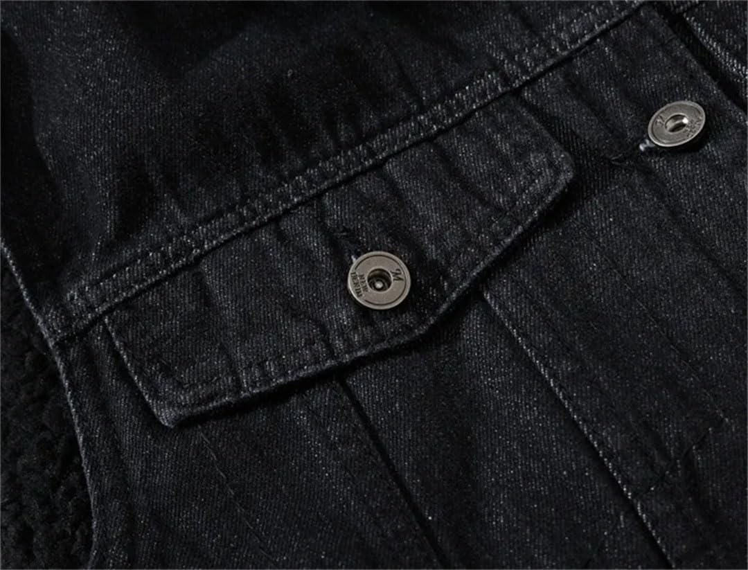 Gilet da uomo in cotone jeans gilet da uomo senza maniche in denim giacca da cowboy in pile gilet hip hop streetwear