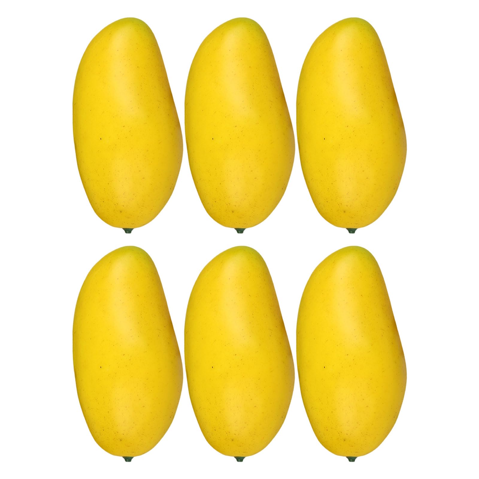 Tmboryuu 6Pcs Mangoes Decors Set Artificial Fruit Realistic Mangos Replicas for Culinary Display and Interior Designs Accent Foam Mangoes Set