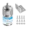 CQRobot 6.251 Metal DC Geared-Down Motor 37Dx49.8L mm 24V, with Al Alloy Mounting Bracket Kit. 24V-14W-1600RPM-3.5 kg.cm 49 oz.in. D-Shaped Output Shaft 6 mm Diameter and Long 16 mm.