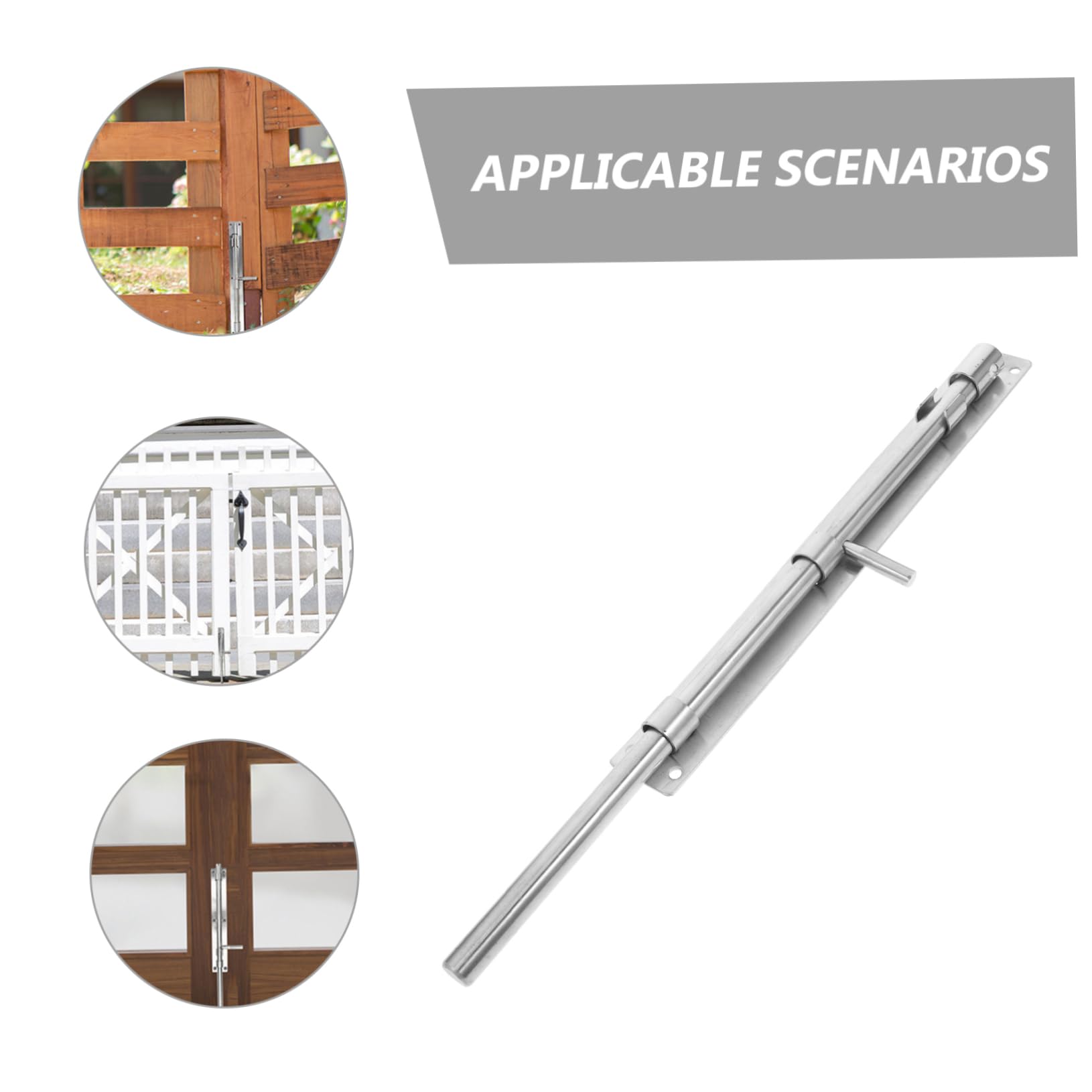 HOMSFOU Chiavistello Scorrevole in Acciaio Inox Da 45 Cm, Asta Di Caduta Per Cancello Fermo Scorrevole Antiruggine Per Porte Di Sicurezza e Cancelli Doppi, Serratura Per Porta a Pavimento Resistente