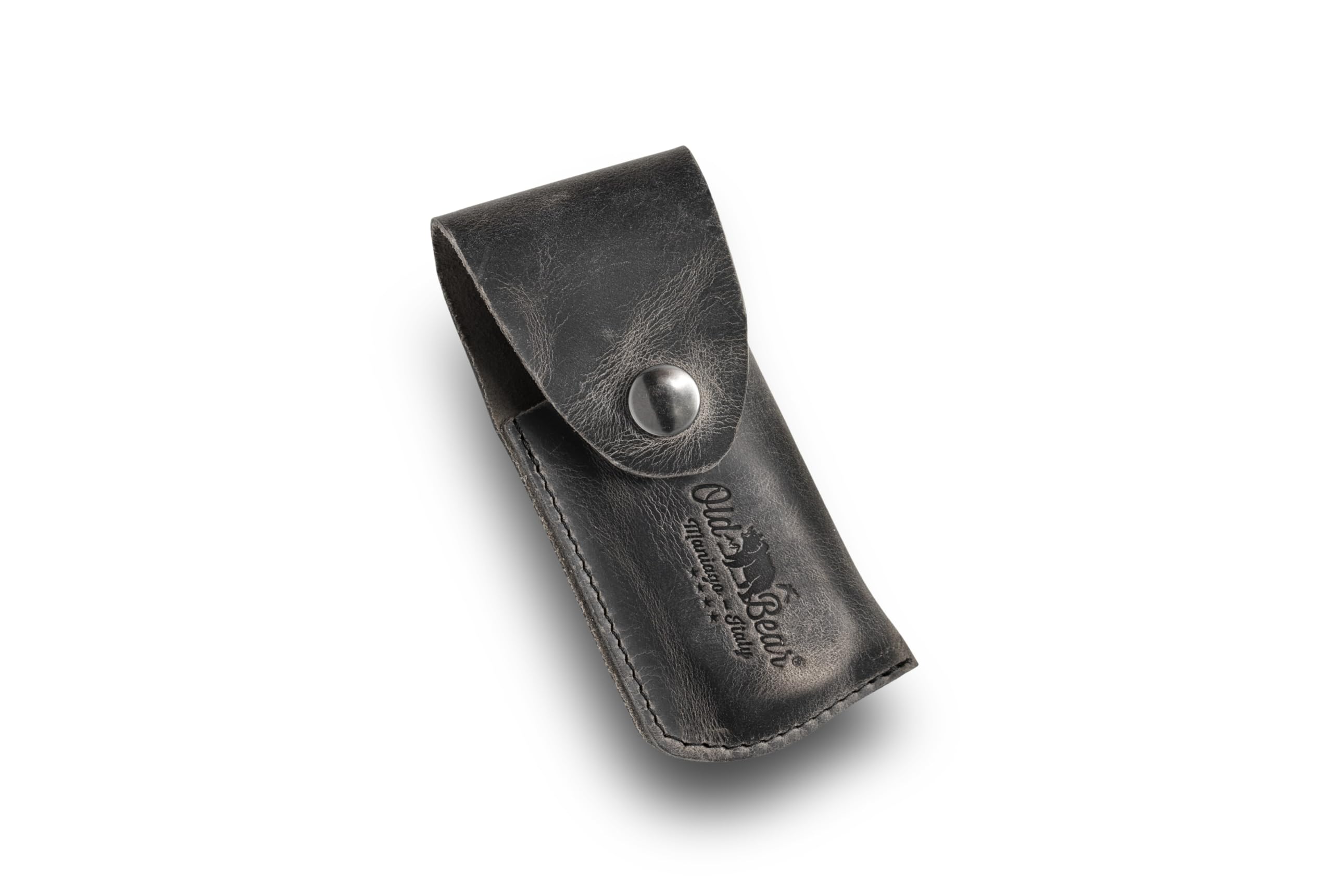 Funda "Old Bear"® de cuero engrasado, efecto pullup en tonos antracita, 14 cm, apto para modelos "XS", "S" y "M" (no compatible con "colector de setas")