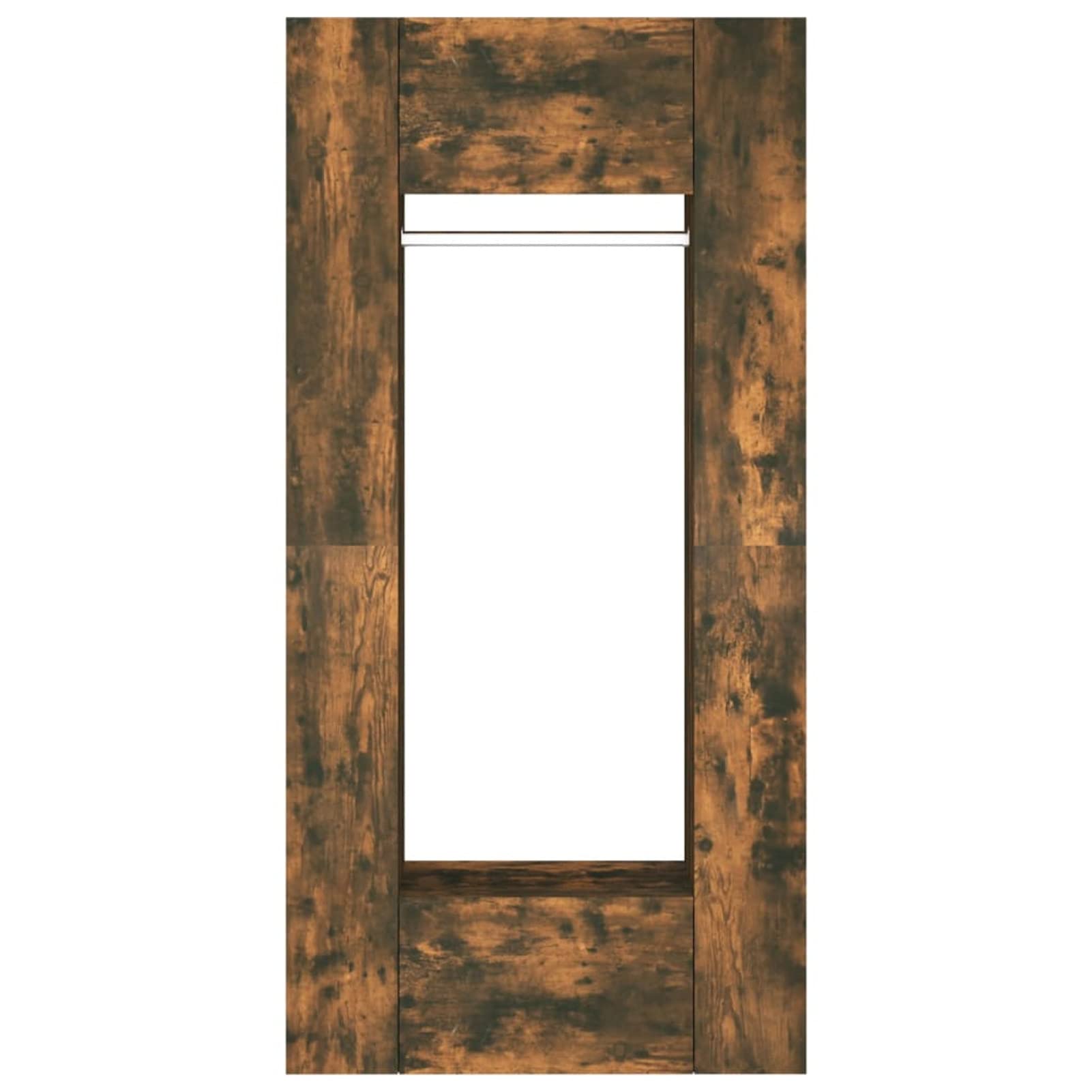Muebles de pasillo 2 uds. Roble humo de madera multicapa, mueble de entrada, entrada moderna con espejo, mueble con zapatero, armario multifunción