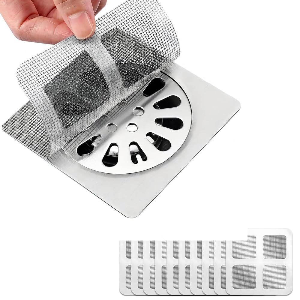 20 Pcs Disposable Hair Drain Stickers 2025 Upgraded Shower Drain Hair Catcher Adhesive Disposable Drain Covers for Bathroom