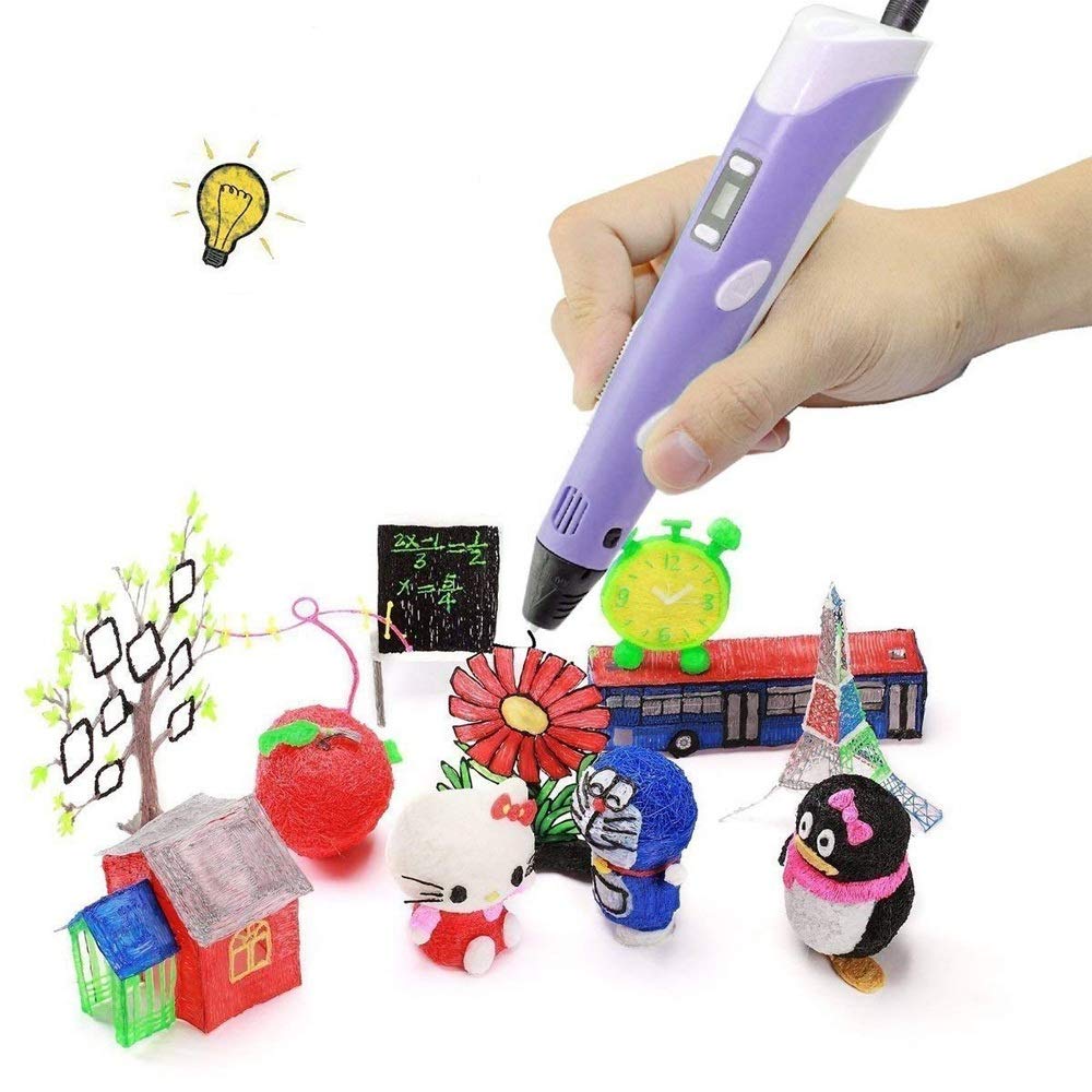 DIY Creative 2nd Generation LCD Screen 3D Objects Drawing Painting 3D Pen Build Creativity Compatible with ABS and PLA Filaments Perfect Gift for Kids Children Adults Hobbyist Creators Enthusiasts Learners (Complete Set, Random Color)-picture-18