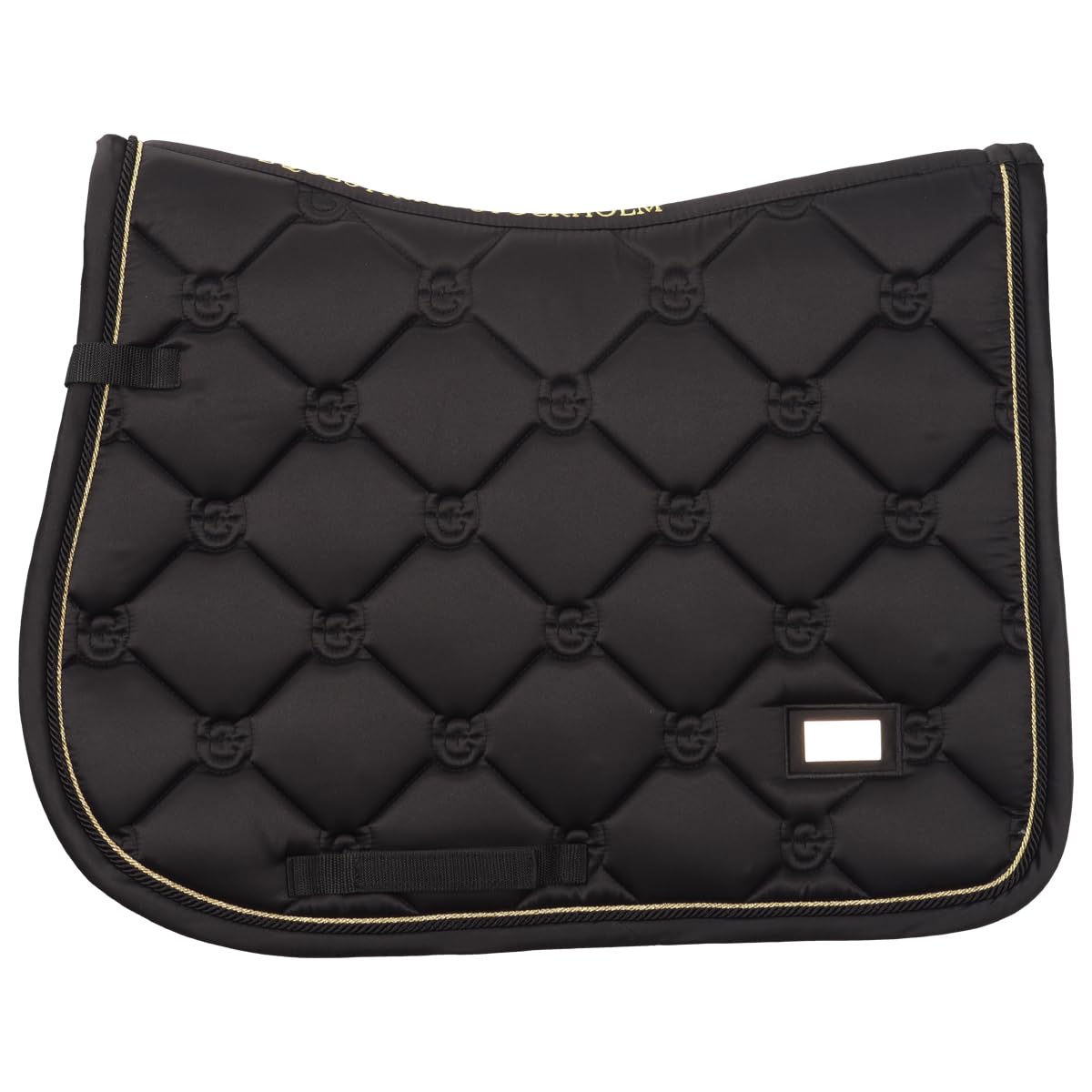 Equestrian Stockholm Tapis de selle noir doré - Dressage complet / WB - Noir/doré