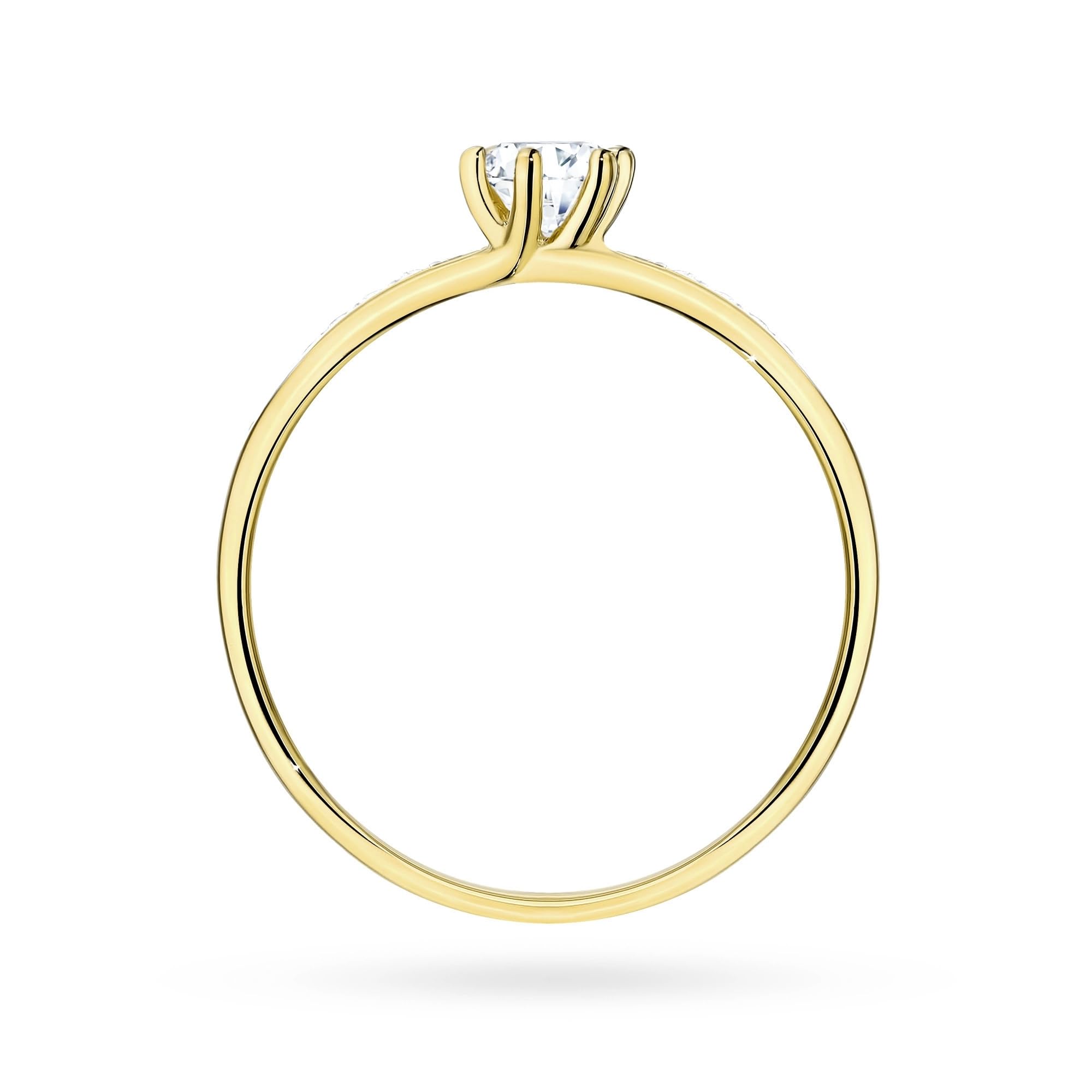 MARKO Labor-Diamantring Damen Gold 585 – Verlobungsring mit Haupt- und Seitendiamanten – Echtgold Schmuck