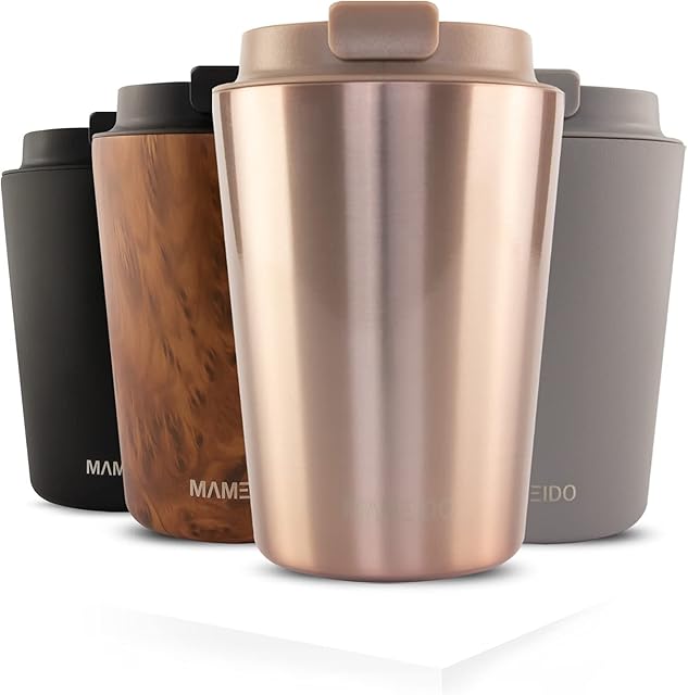 MAMEIDO Travel Mug 350ml Rosé Quartz-Coffee Cup Travel Mugs for Hot Drinks, Leakproof Insulated Coffe Mug