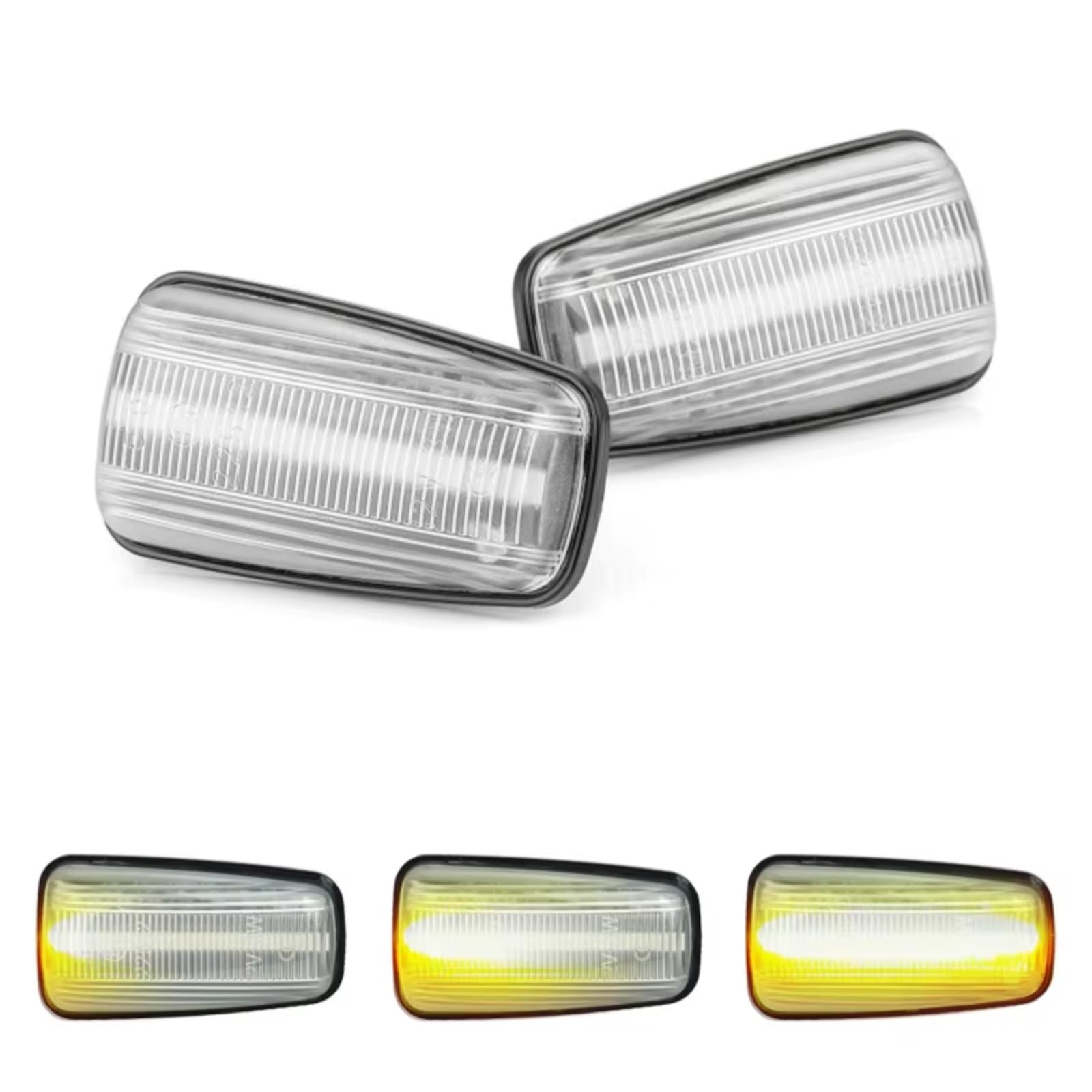 Frecce dinamiche laterali Compatibile Con Fiat Per Scudo Per Ulysse Lampada Di Posizione Laterale Per Auto Indicatore Di Direzione Indicatore Di Direzione Lampeggiante Accessori 2 Pezzi(White,Dynamic)