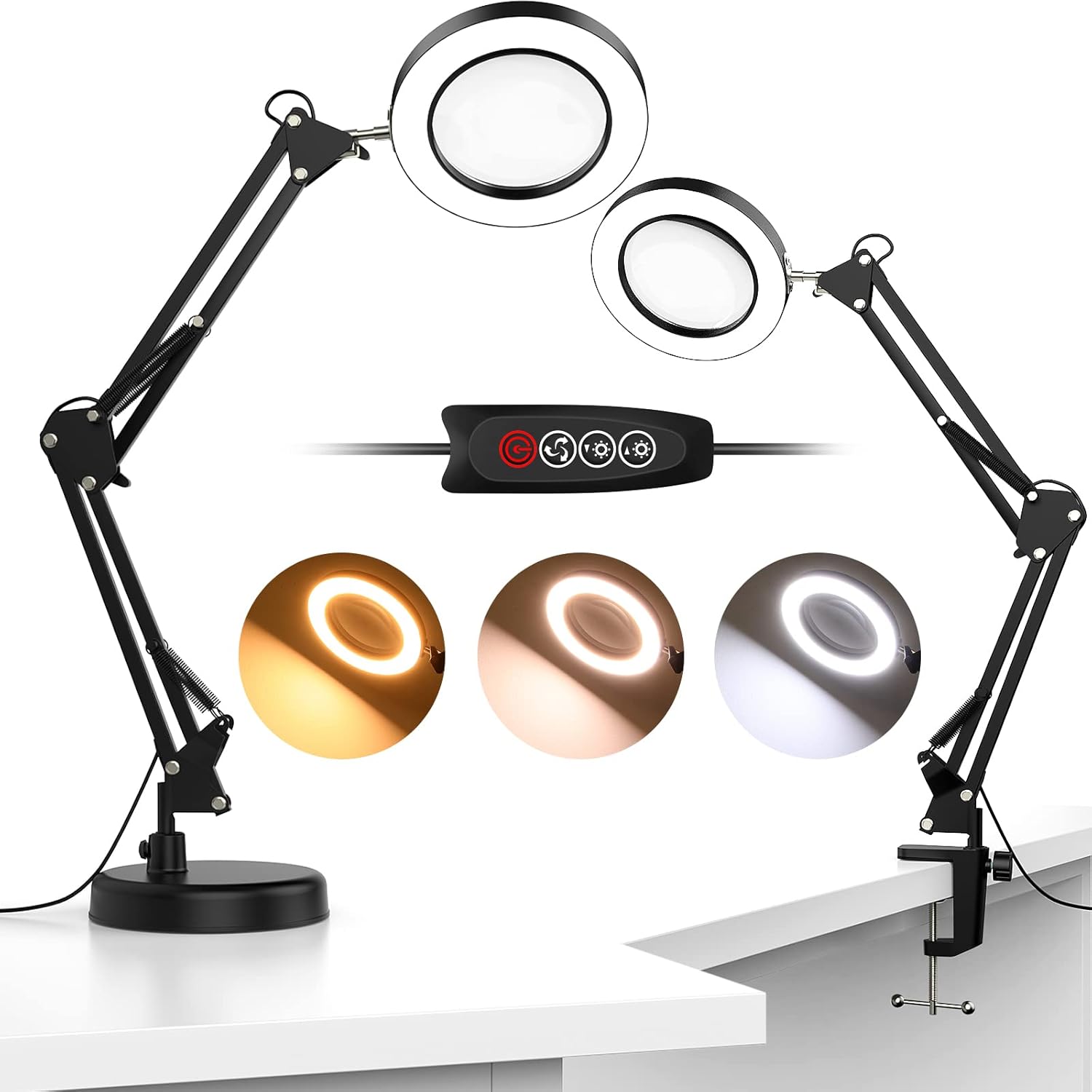MoKo 2in1 Magnifying Glass with Light and Stand, 5X Magnifying Glass