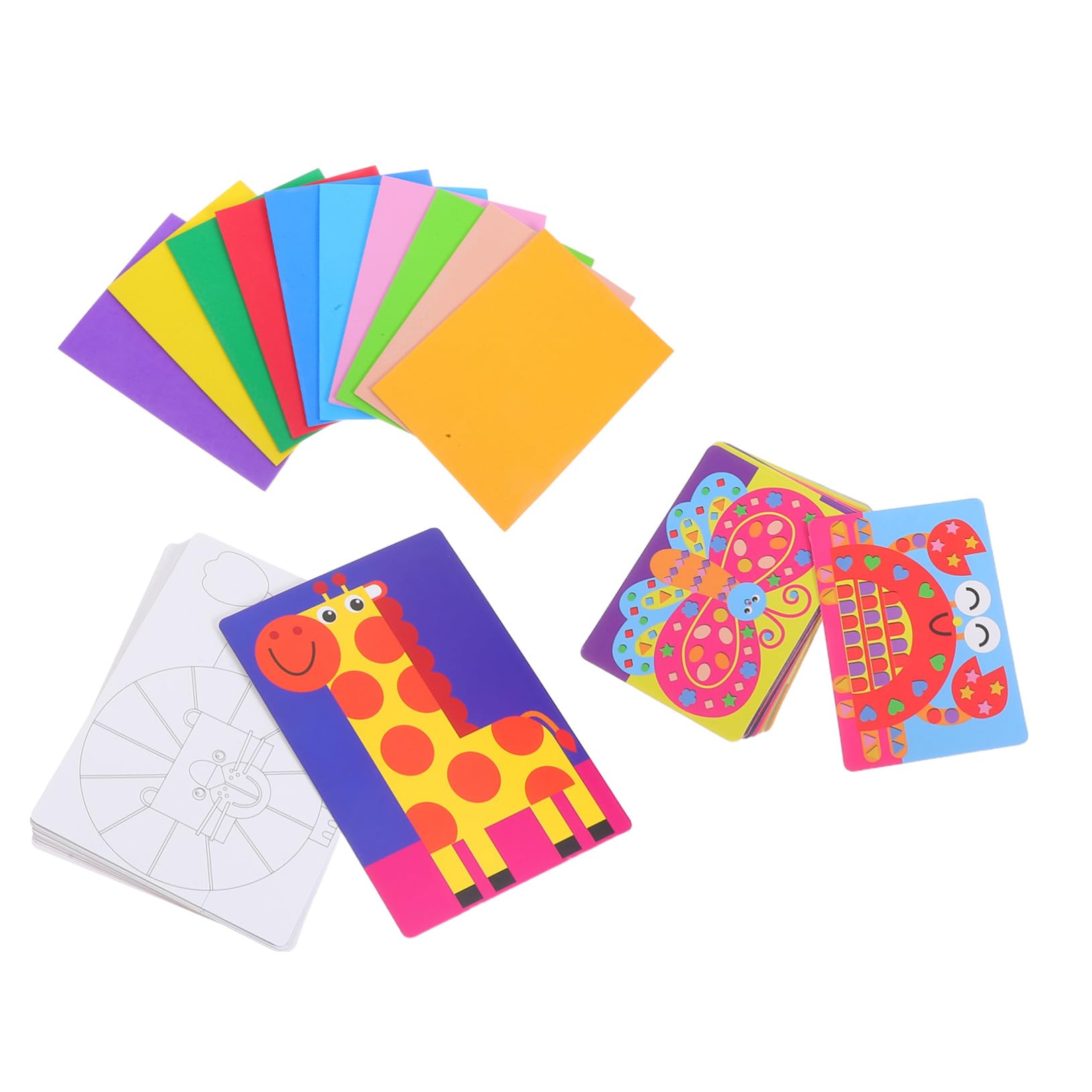 Kit activités manuelles éducatives pour jeux de voyage sur la route avec autocollants animaux