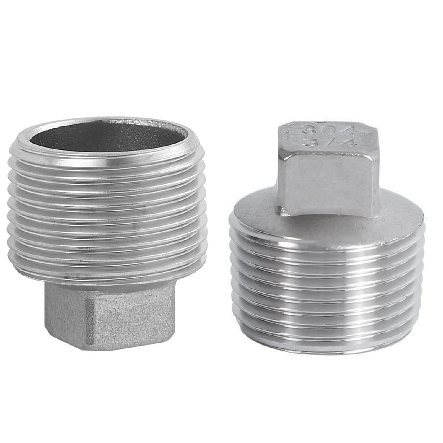 Raccord NPT 3/4 mâle tête carrée inox 304 évite rouille et fuite eau