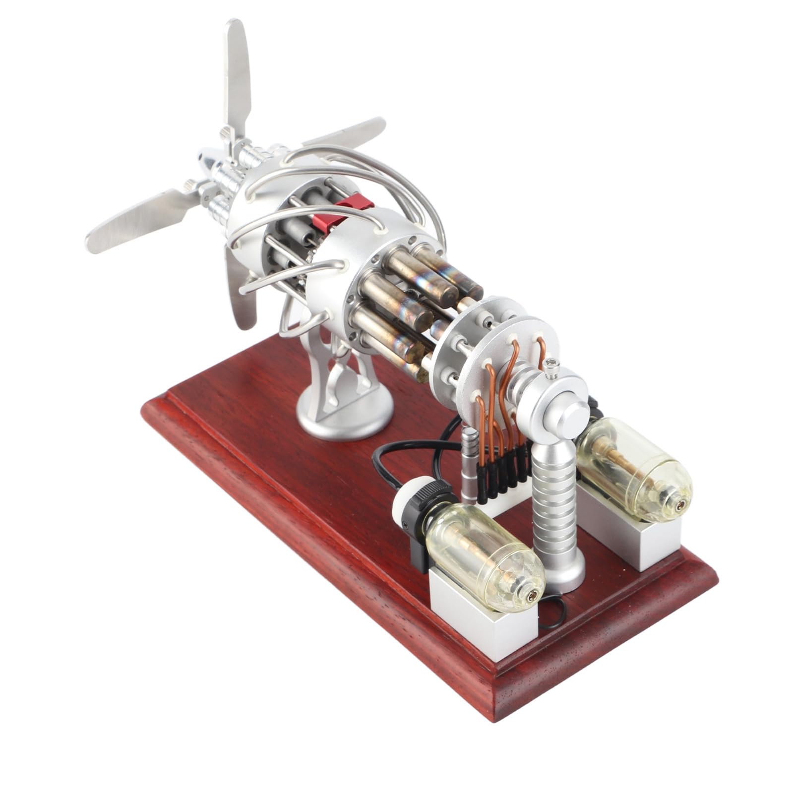 Generic Zestaw Modeli Silnika Stirlinga Zabawka Edukacyjna do Projektów Naukowych 16-cylindrowy Generator Gorącego Powietrza Odpowiedni dla Dzieci i Klas 20 X 10 X 15,5 Cm