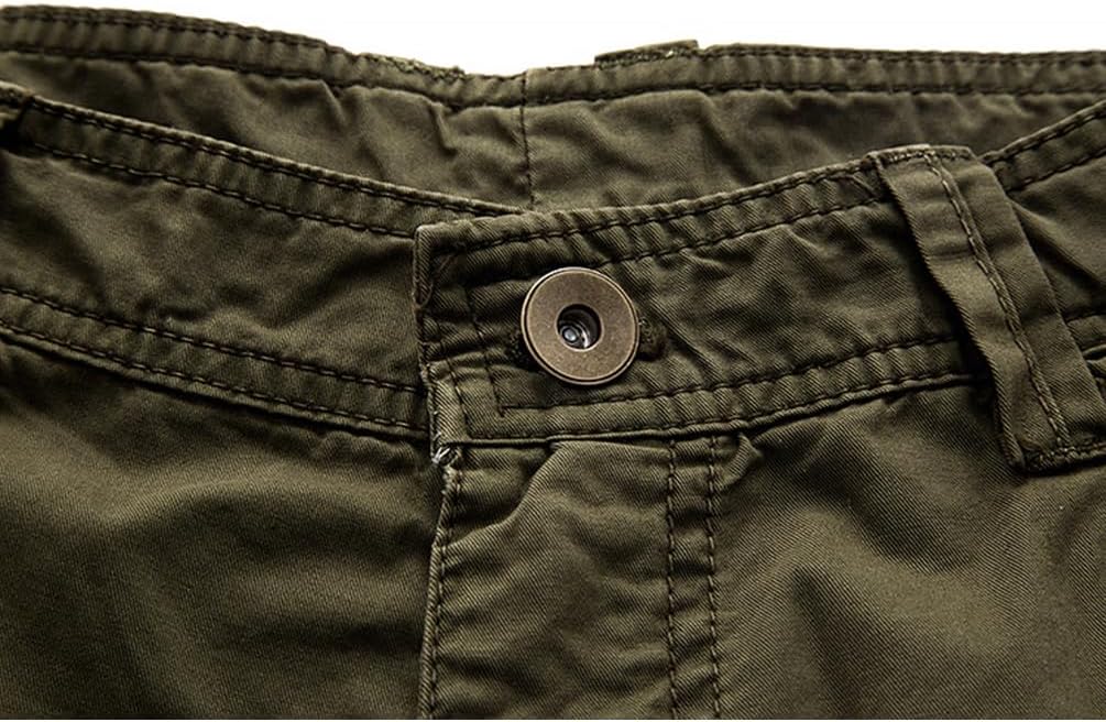 Men's 100% Cotton Cargo Shorts with Multiple Pockets - Casual Loose Fit Work Shorts for Summer, Hiking