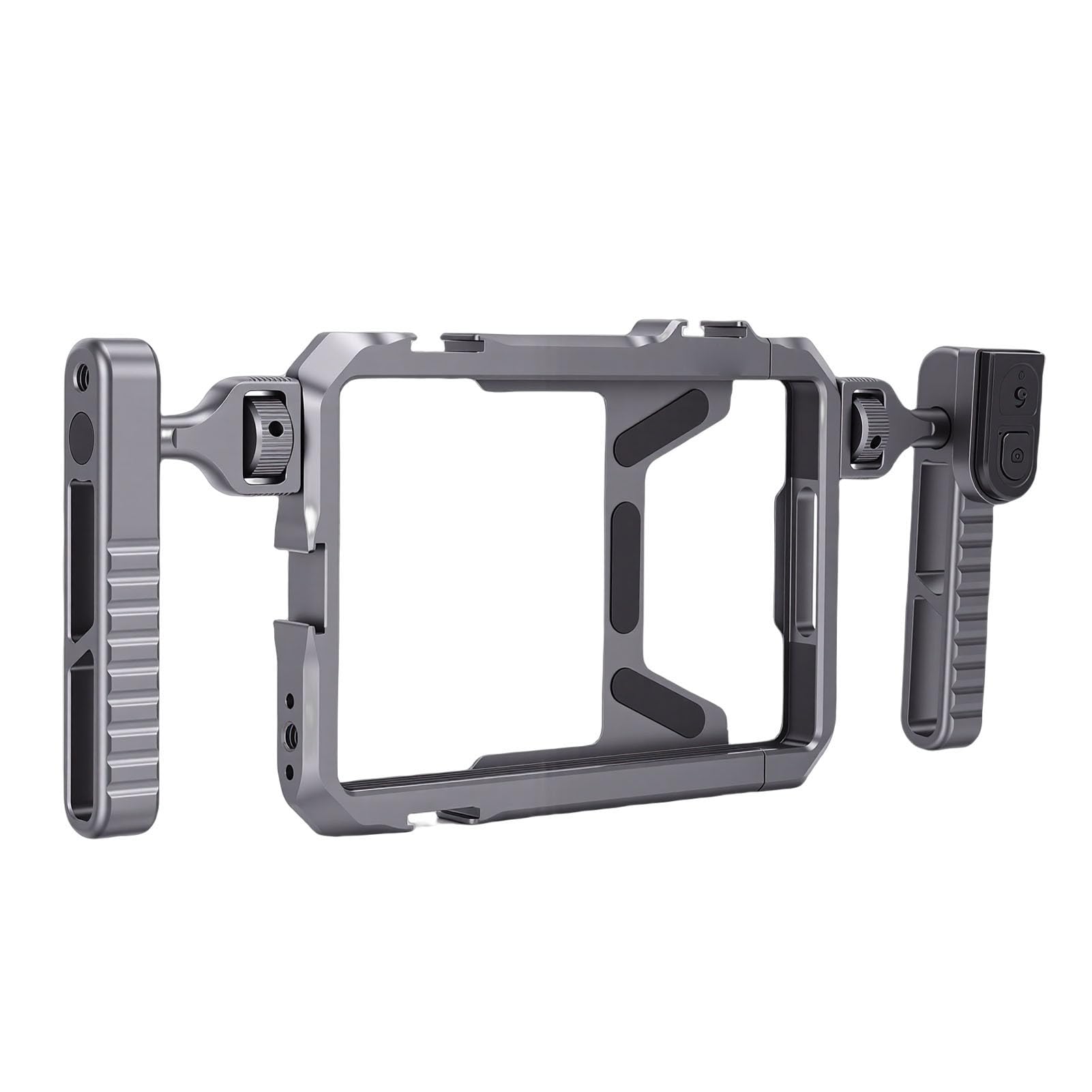 Cuifati Jaula Estabilizadora Universal para Teléfono de Aleación de Aluminio con Asas Dobles, Estuche para Cine, Estabilizador de Vídeo para Teléfono, Soporte para Trípode para Creador