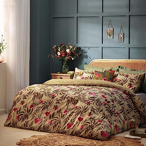 furn. Wylder Nature House Of Bloom Poppy Duvet Cover Set - Double - Sage - Image 4