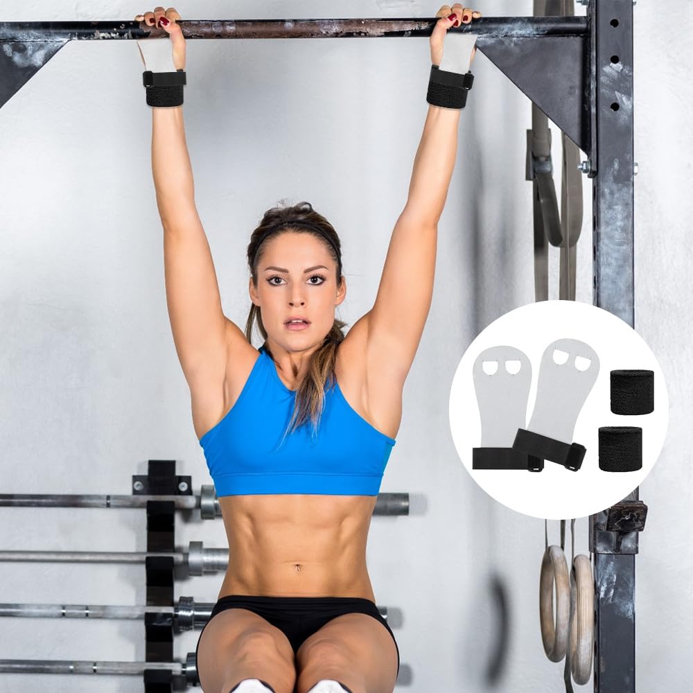 1 Paio Impugnature da Ginnastica Guanti Paracalli Ginnastica Artistica Bambina Manopole Paracalli Crossfit Palm Protector Grips Cinghie da Polso Cinturini Polso Palestra con 4 Polsini Sportivo
