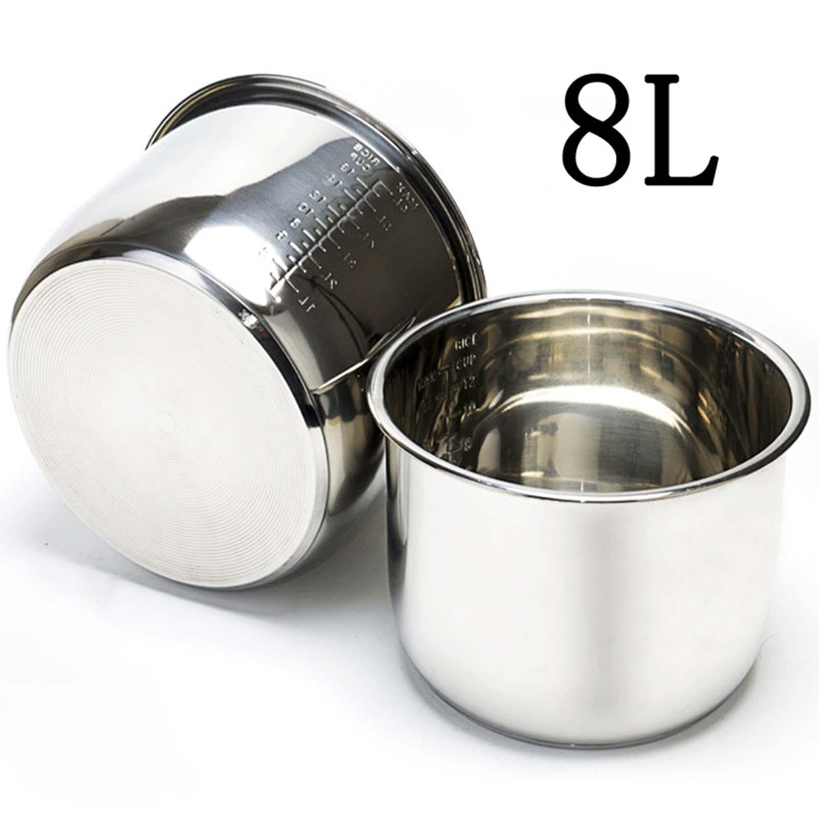 Récipient intérieur for cuiseur à Riz, Pot intérieur Multifonctionnel, Facile à Nettoyer, 8 L, antiadhésif, 0,8, Acier Inoxydable, Doublure Robuste for cuiseur à Riz