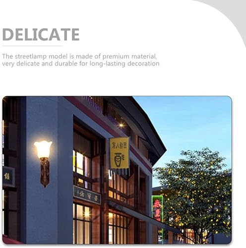 Miniatura 8 de Yardwe 4 luces LED de pared para casa de muñecas, escala 1:87, lámparas de pared en miniatura, musgo para decoración de paisajes, mesa de arena,