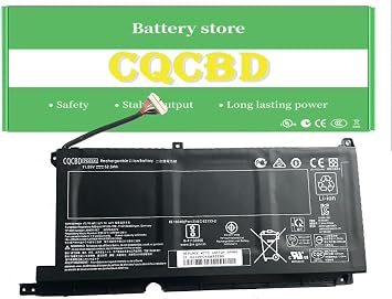 CQCQ Battery PG03XL for HP Pavilion Gaming 15-DK 15-DK0020TX DK0125TX DK0127TX DK0135TX FPC52 Series Notebook HSTNN-DB9G L48430-2C1 11.55V 52.5Wh/4323mAh