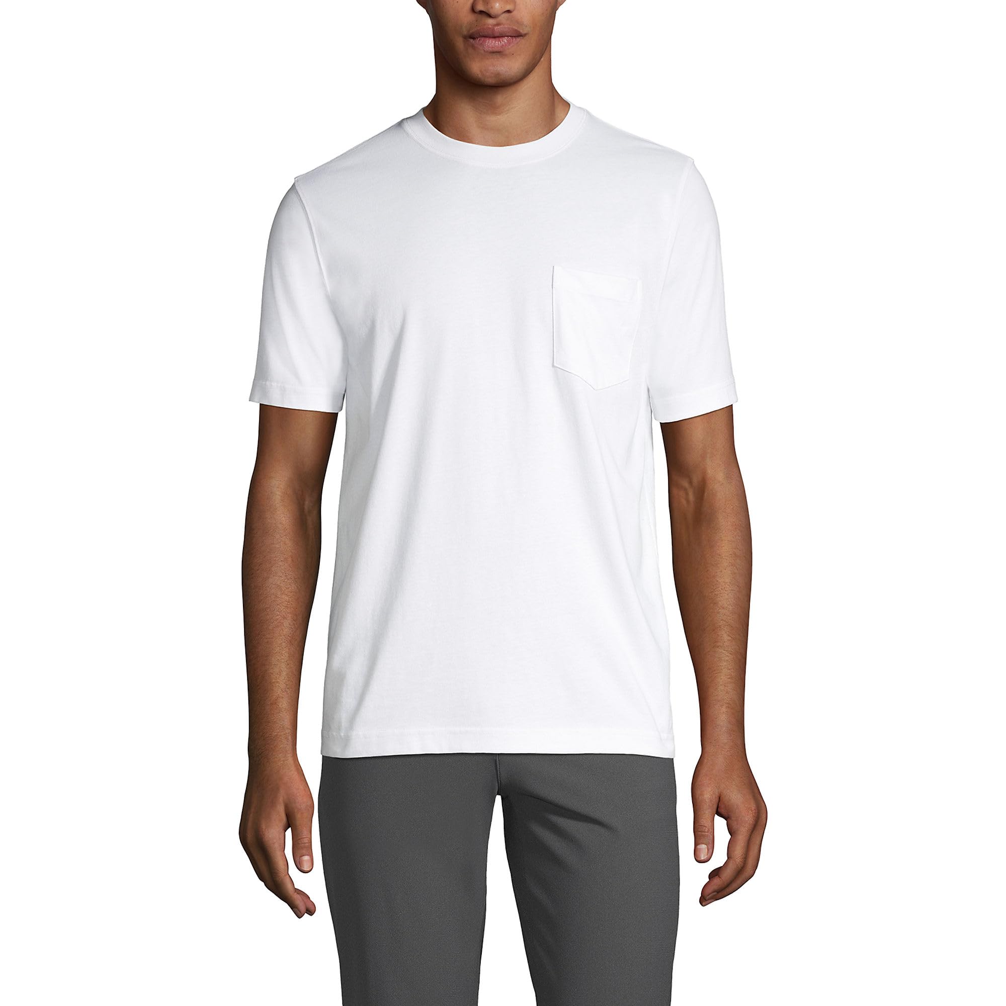 Lands' End Men's Super-T Short Sleeve T-Shirt with Pocket