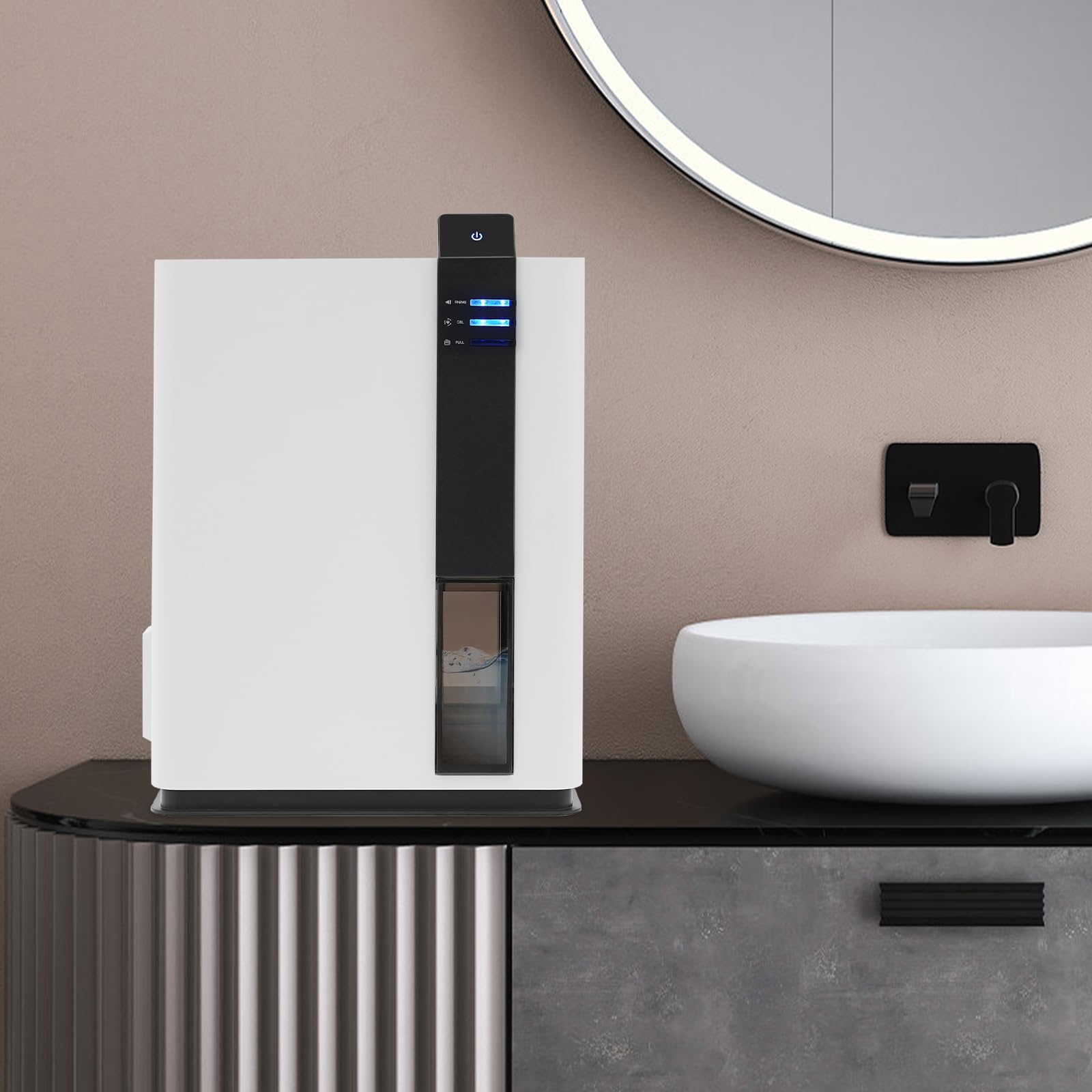 Deumidificatore elettrico compatto 3L bianco silenzioso deumidificatore elettrico con spegnimento automatico, deumidificatore elettrico per casa, camera da letto, cantina, ufficio, base